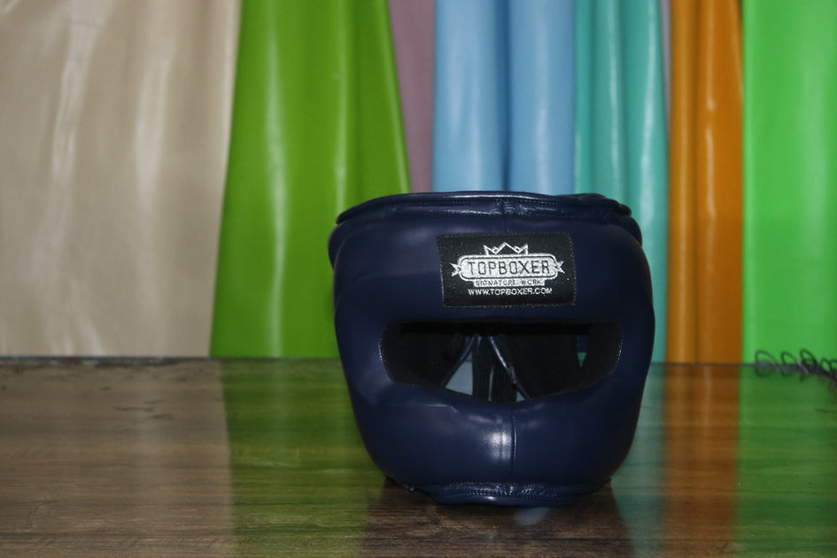 Facesaver Headguard (Navy Blue) – TopBoxer Custom Boxing Equipment