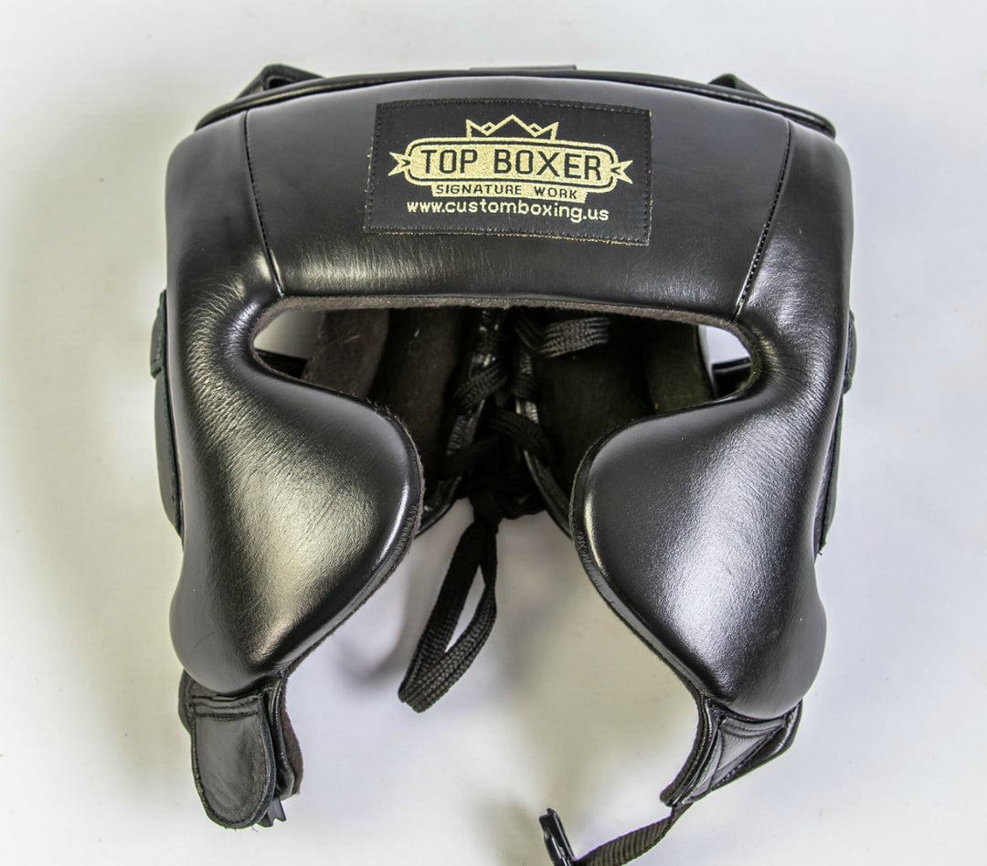 Gladiator Headguard (Black) – TopBoxer Custom Boxing Equipment