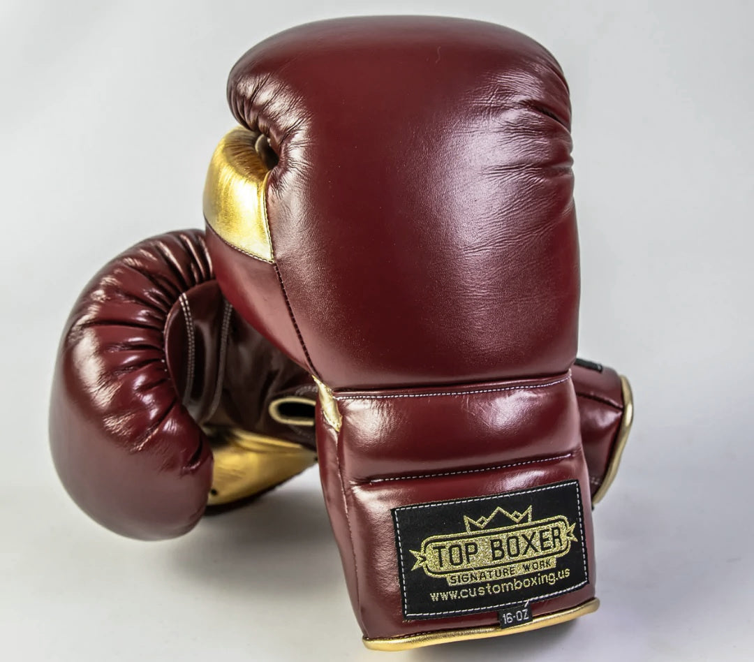 TopBoxer Win1 Maroon Boxing Gloves TopBoxer Custom Boxing Equipment